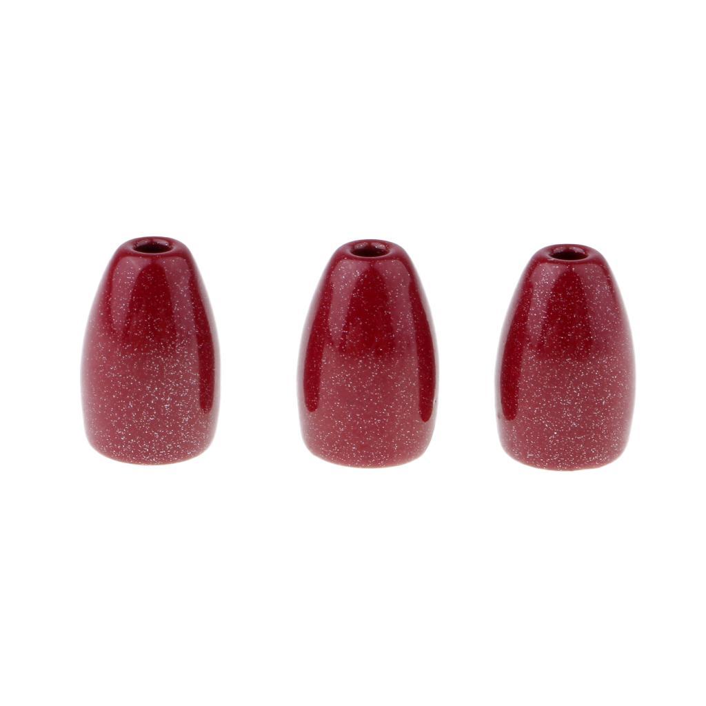 2~3Pcs Fishing Tungsten Weights Sinker Flipping Weight Red 1/4 oz - 1/16 oz