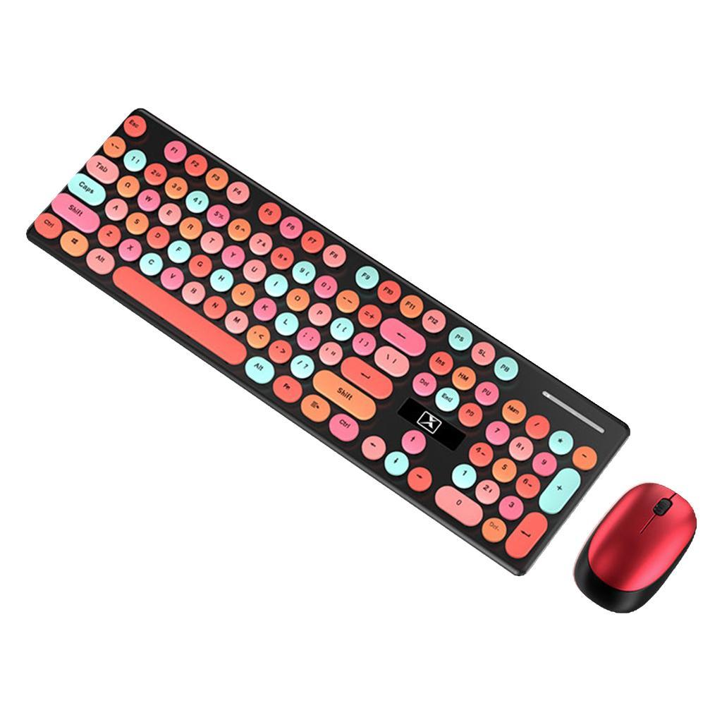 104 keys 2.4GHz N620 Wireless Punk Mechanical Keyboard Mouse Gaming Set Cute