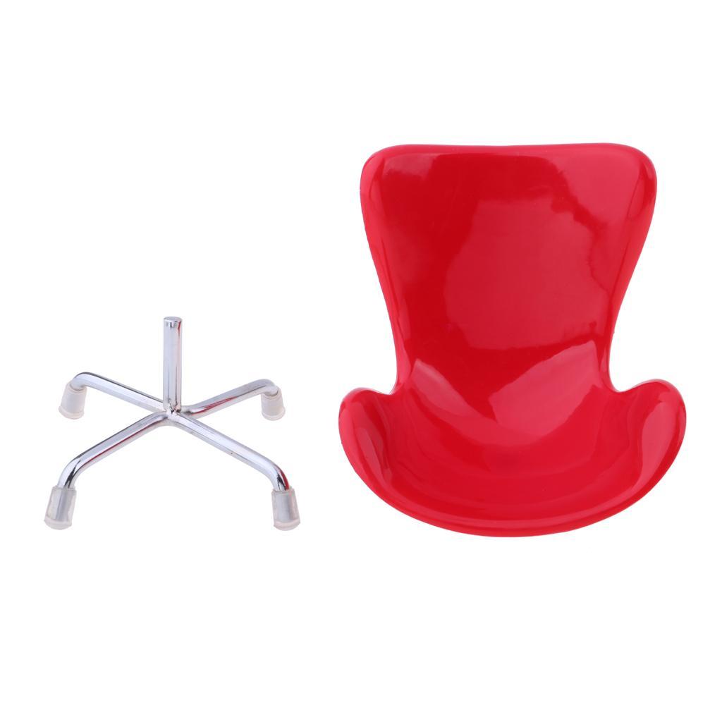 1/6 Dollhouse Miniature Furniture Chair Model for Doll Figures Decor Red