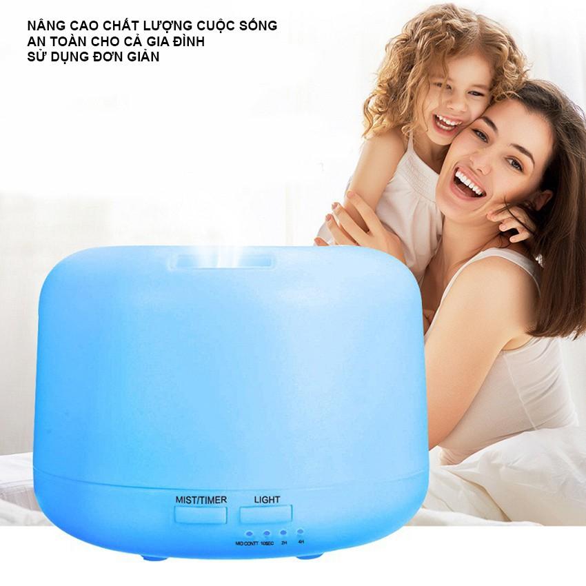 Máy xông tinh dầu hình trụ loại lớn 500ml và 300ml nhựa ABS có đèn led 7 màu Aroma Diffuser - Venado