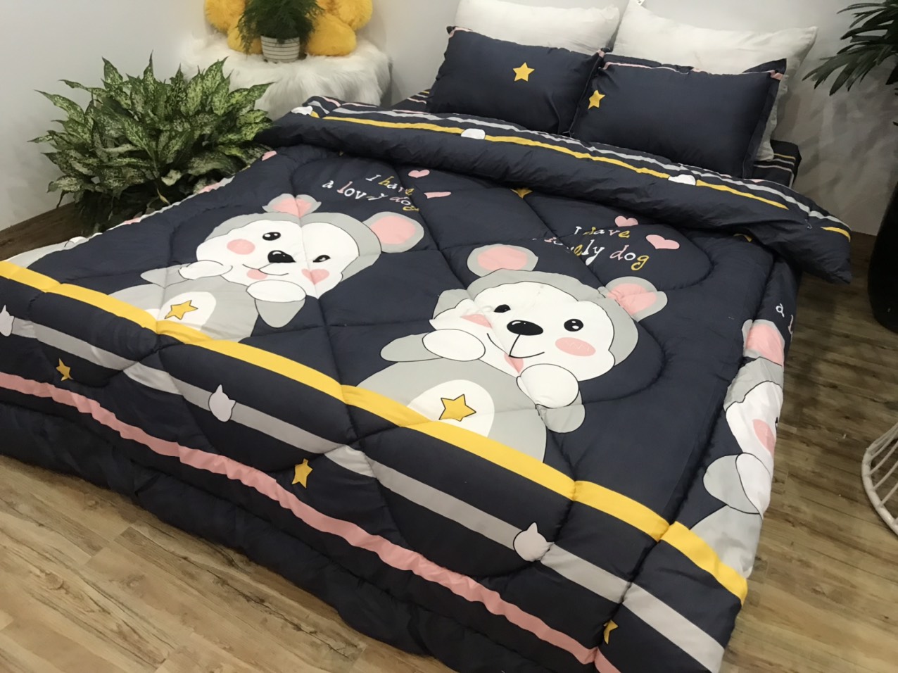 Bộ Chăn Phao 5 Món Mẫu Phao 30
