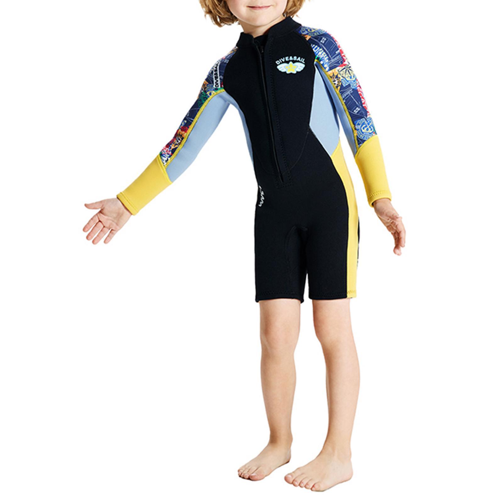 2.5mm Neoprene Wetsuit Kids Wetsuit Boys Sun Protection Thermal Swimsuit Wet Suit for Surfing Water Sports Boating Scuba Snorkeling Kayaking