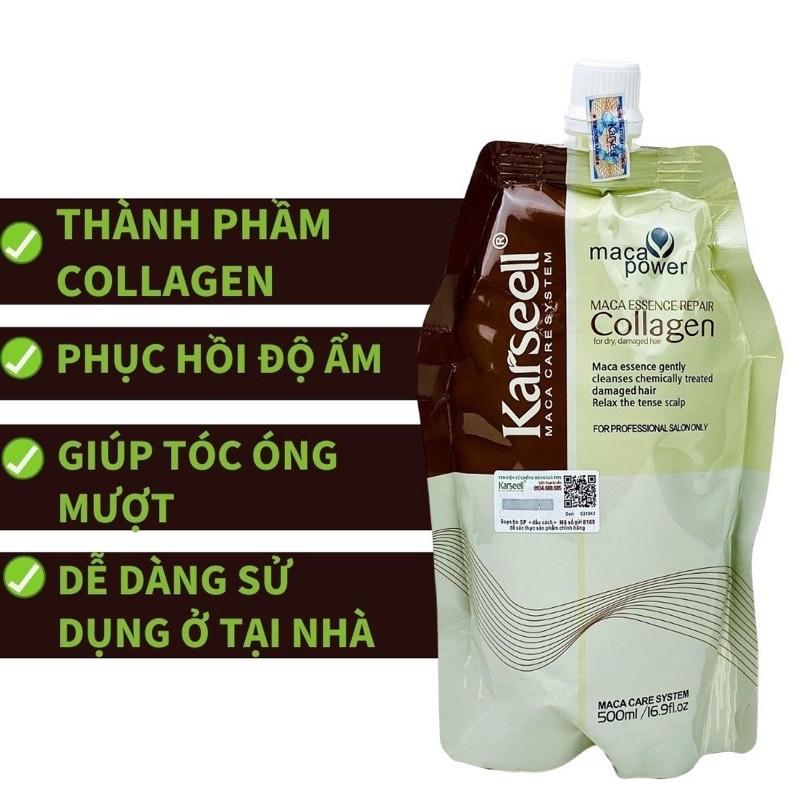 Kem ủ tóc Karseell Maca Power Collagen 500ml phục hồi hư tổn Hấp ủ tóc thẳng mượt bổ xung collagen