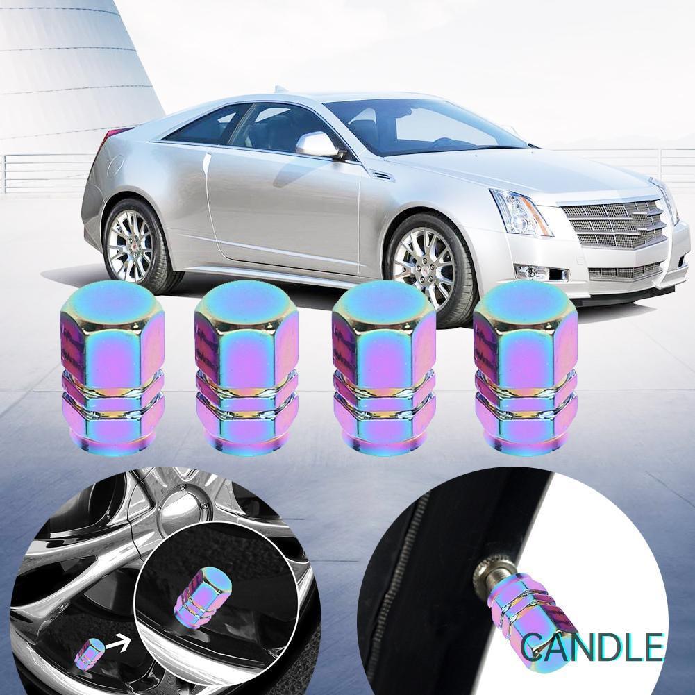 Bộ 4 Nắp Van Lốp Xe Hình Lục Giác Bằng Nhôm Nhiều Màu