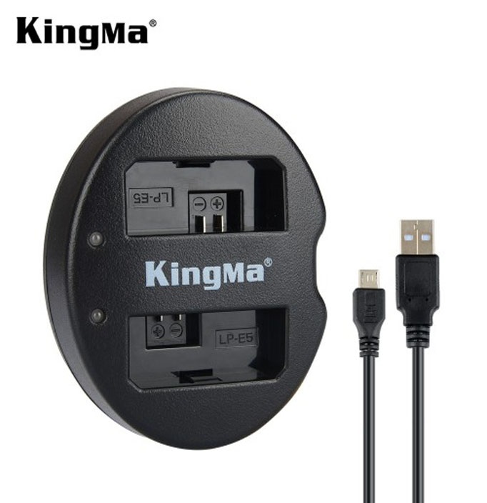 Bộ Combo 2 pin + 1 sạc đôi Kingma LP-E5 - Hàng chính hãng