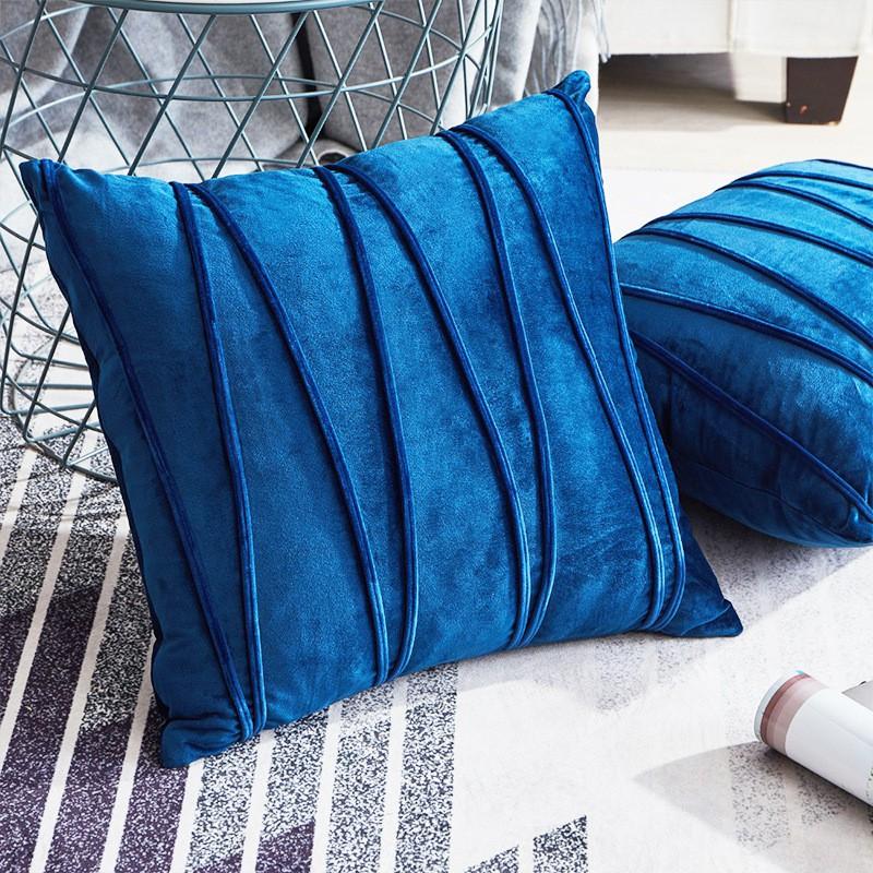 Gối Tựa Lưng Sofa Trang Trí Nhung Dập Sọc Ziczac PA9637