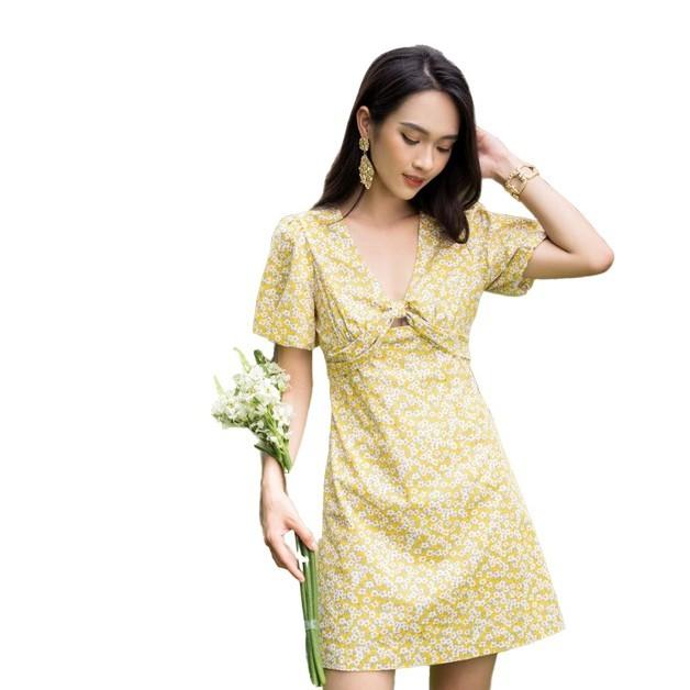 Đầm dáng chữ a thắt ngực tay bồng SYO D3010-21