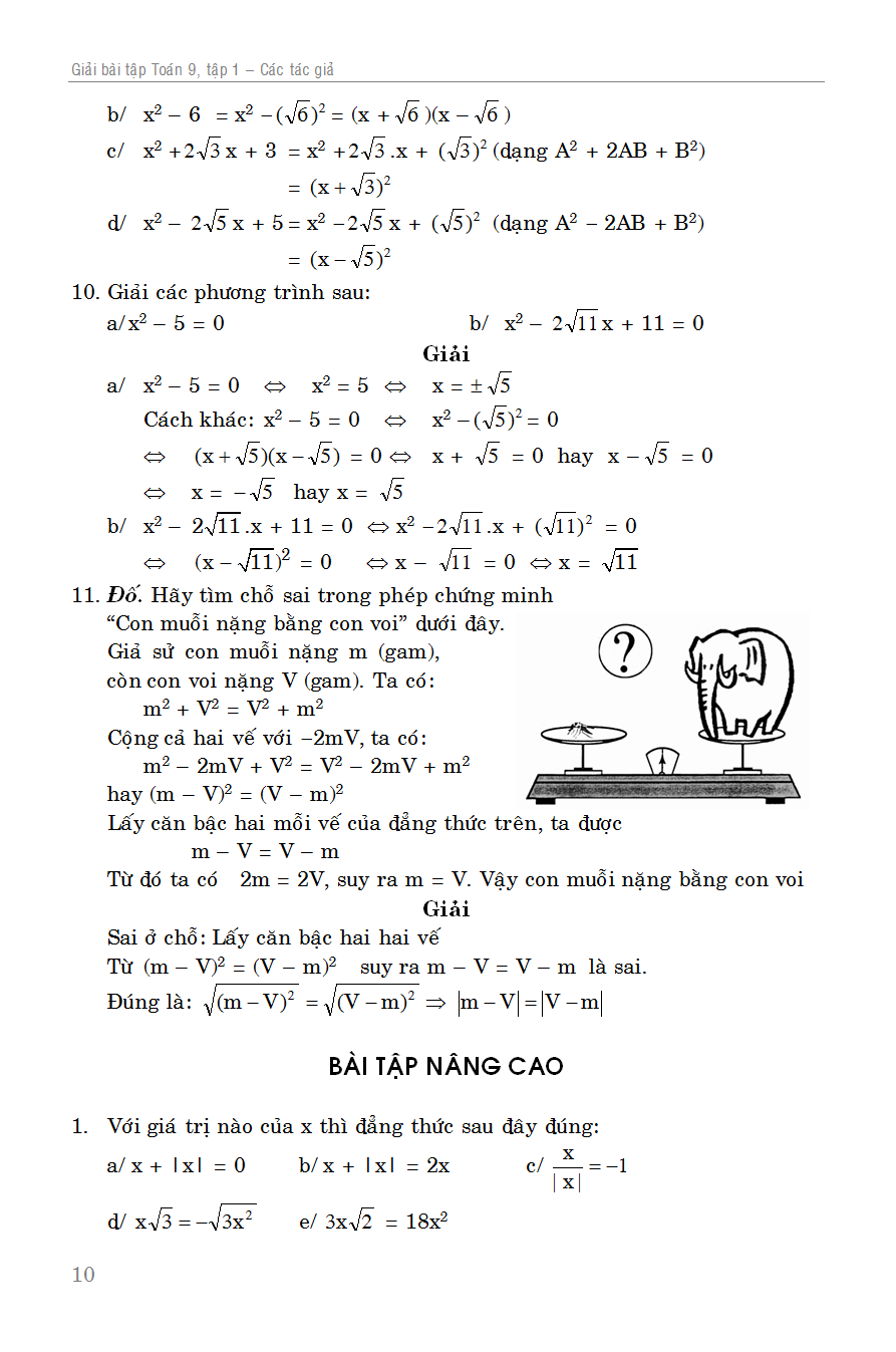 GIẢI BÀI TẬP TOÁN 9 TẬP 1_KV
