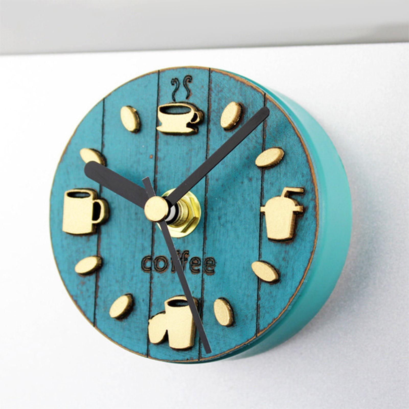 Fridge Sticker Clock Sticker Coffee Pattern Decorative for Kitchen