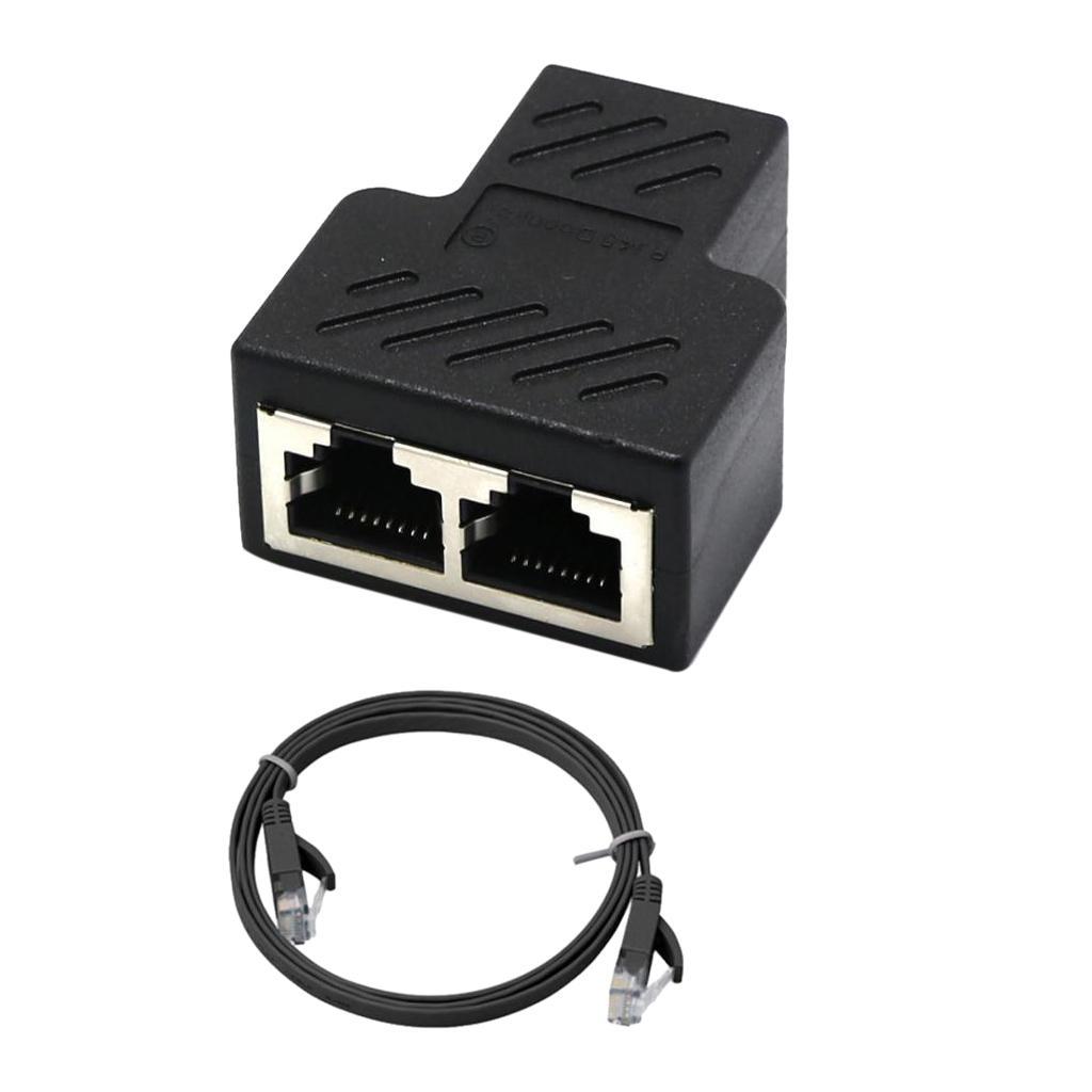 Splitter Adapter 1 to 2 Ways Dual Female Port CAT 6 LAN Ethernet Cable