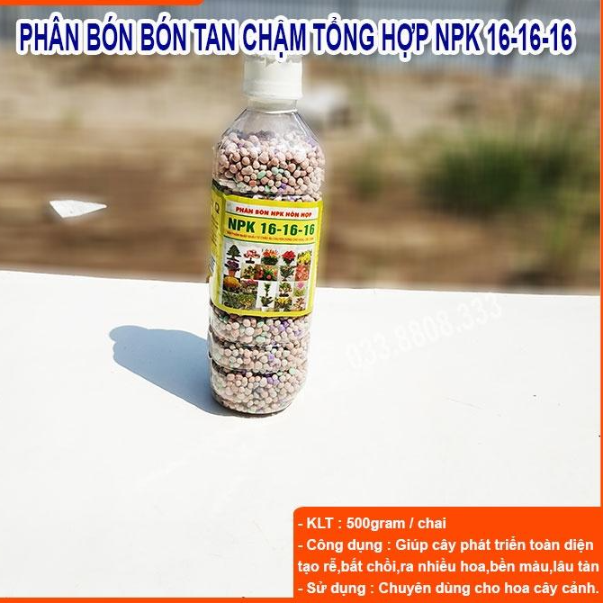 Phân bón chuyên hoa, cây cảnh NPK 16-16-16 chai 400gr
