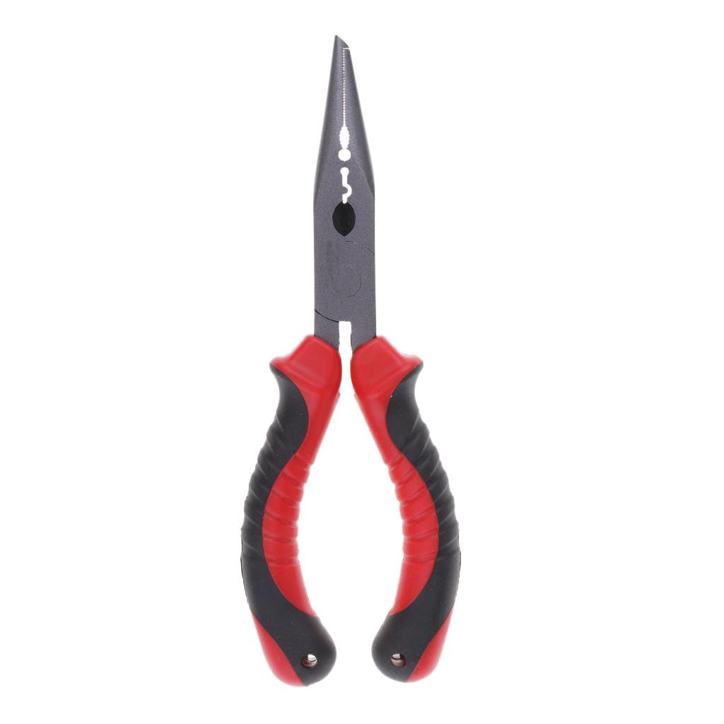 Long Needle Nose Pliers Nipper for Split Ring Hook Remover Line Cutting 17cm