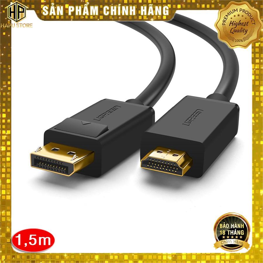 Cáp Displayport to HDMI Ugreen 10239 dài 1,5m chính hãng - Hàng Chính Hãng