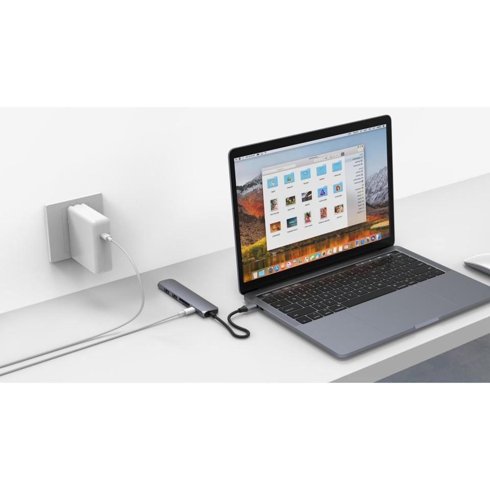 Cổng Chuyển HyperDrive BAR 6-in-1 USB-C Hub For Macbook, PC &amp; Devices - HD22E-HÀNG CHÍNH HÃNG