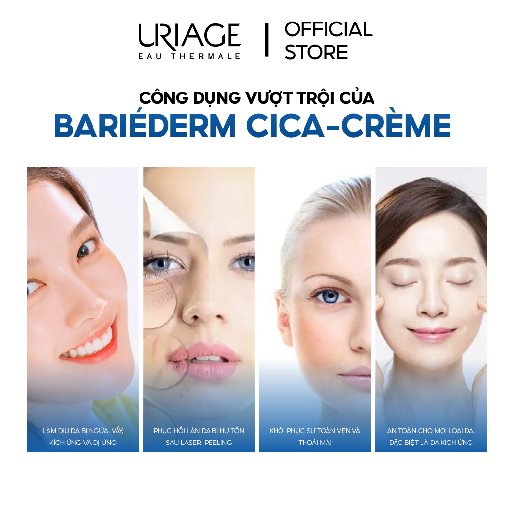 Kem làm dịu, làm lành và phục hồi da tổn thương URIAGE BARIÉDERM CICA-CRÈME