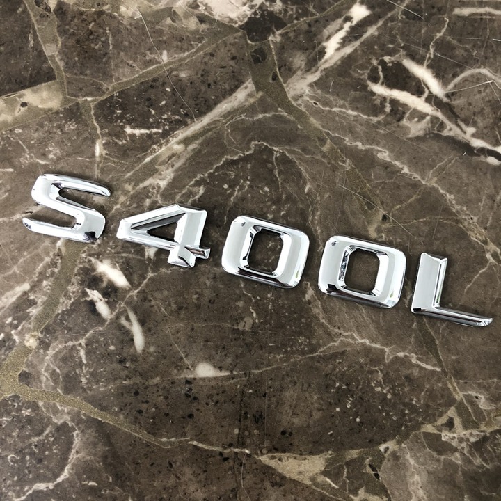 Decal tem chữ S400L dán đuôi xe ô tô Mercedes Chất liệu: Hợp kim inox