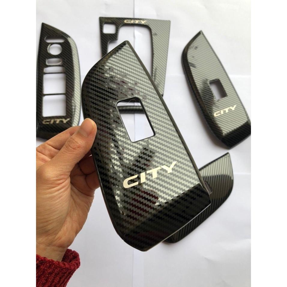 Ốp Nội Thất Honda City 2021 Hàng Nhựa Vân Cacbon Cao Cấp