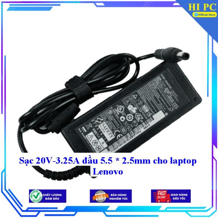Sạc 20V-3.25A đầu 5.5 * 2.5mm cho laptop Lenovo - Kèm Dây nguồn - Hàng Nhập Khẩu