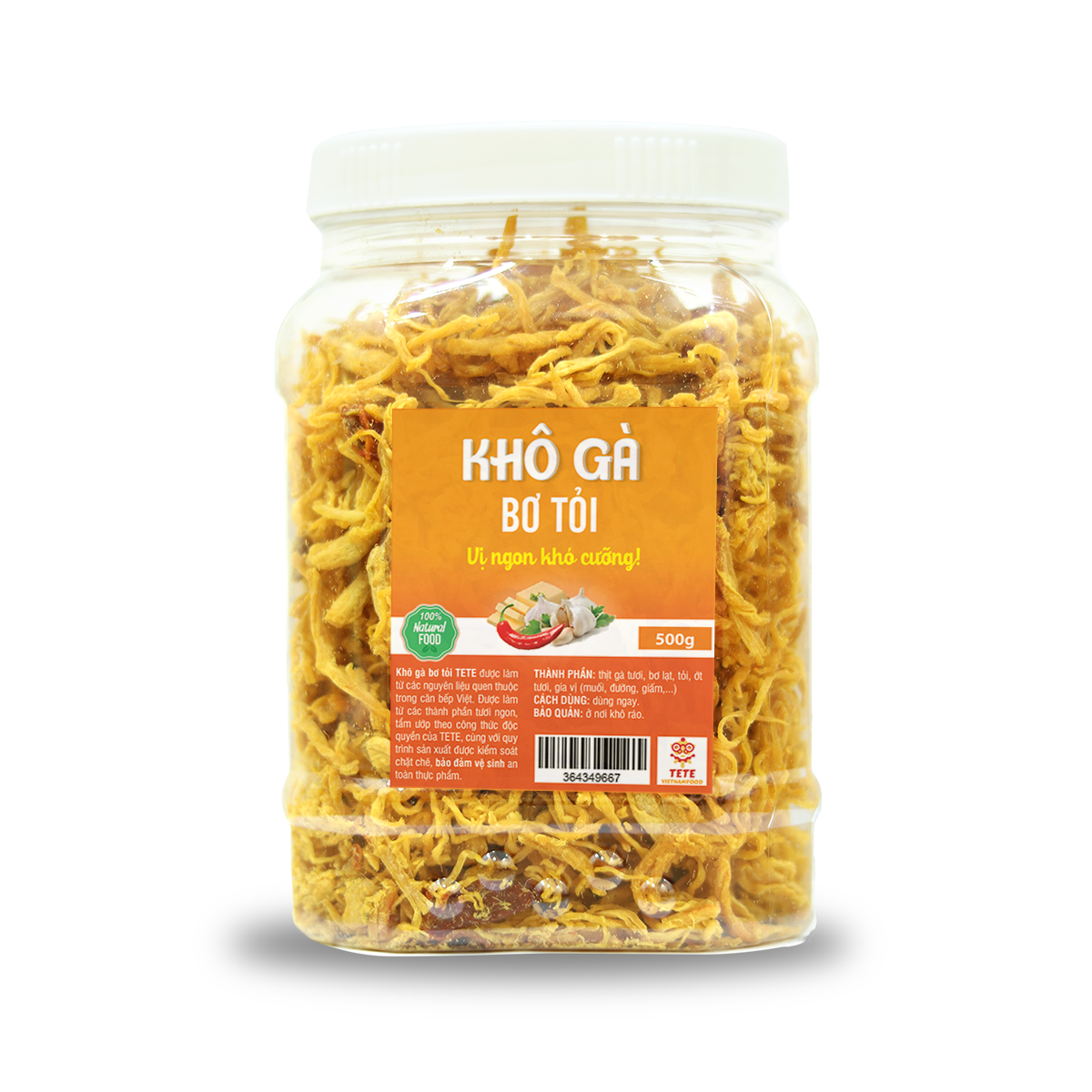 Khô Gà Bơ Tỏi Thơm Mùi Tỏi TETE 500gram