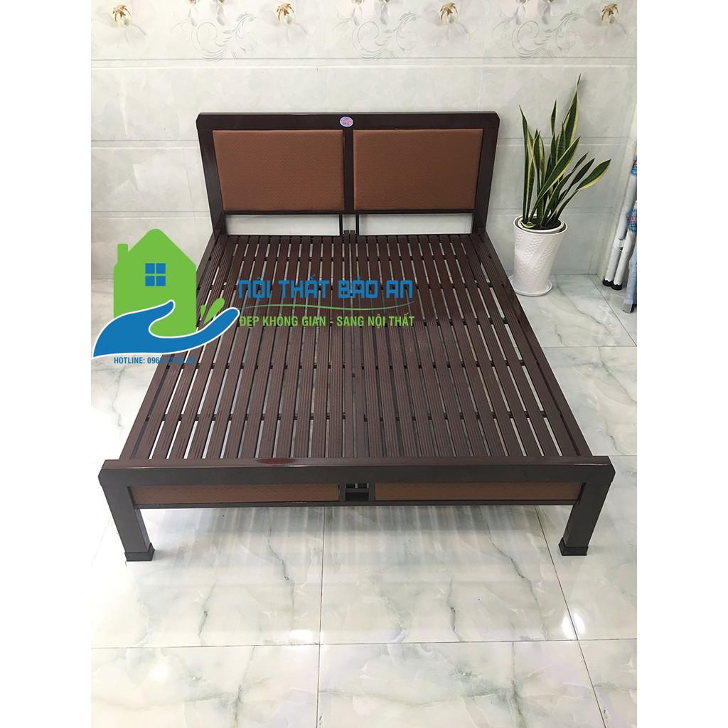 Giường sắt kiểu hộp nhiều kích thước từ 1m đến 1m8 mẫu 08 - Bảo An