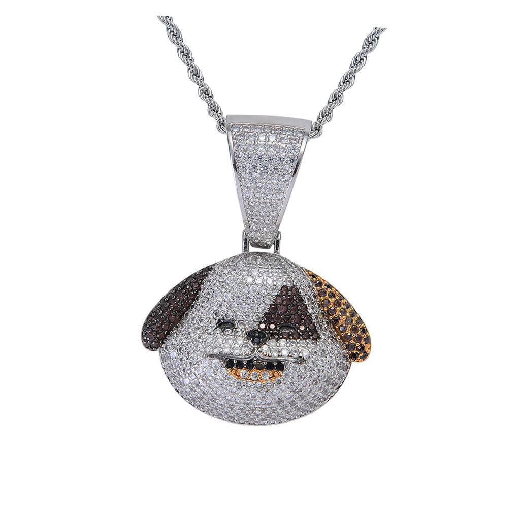 Hip Hop Pendant Dog Head Necklace Pendant Jewel Gift For Rapper