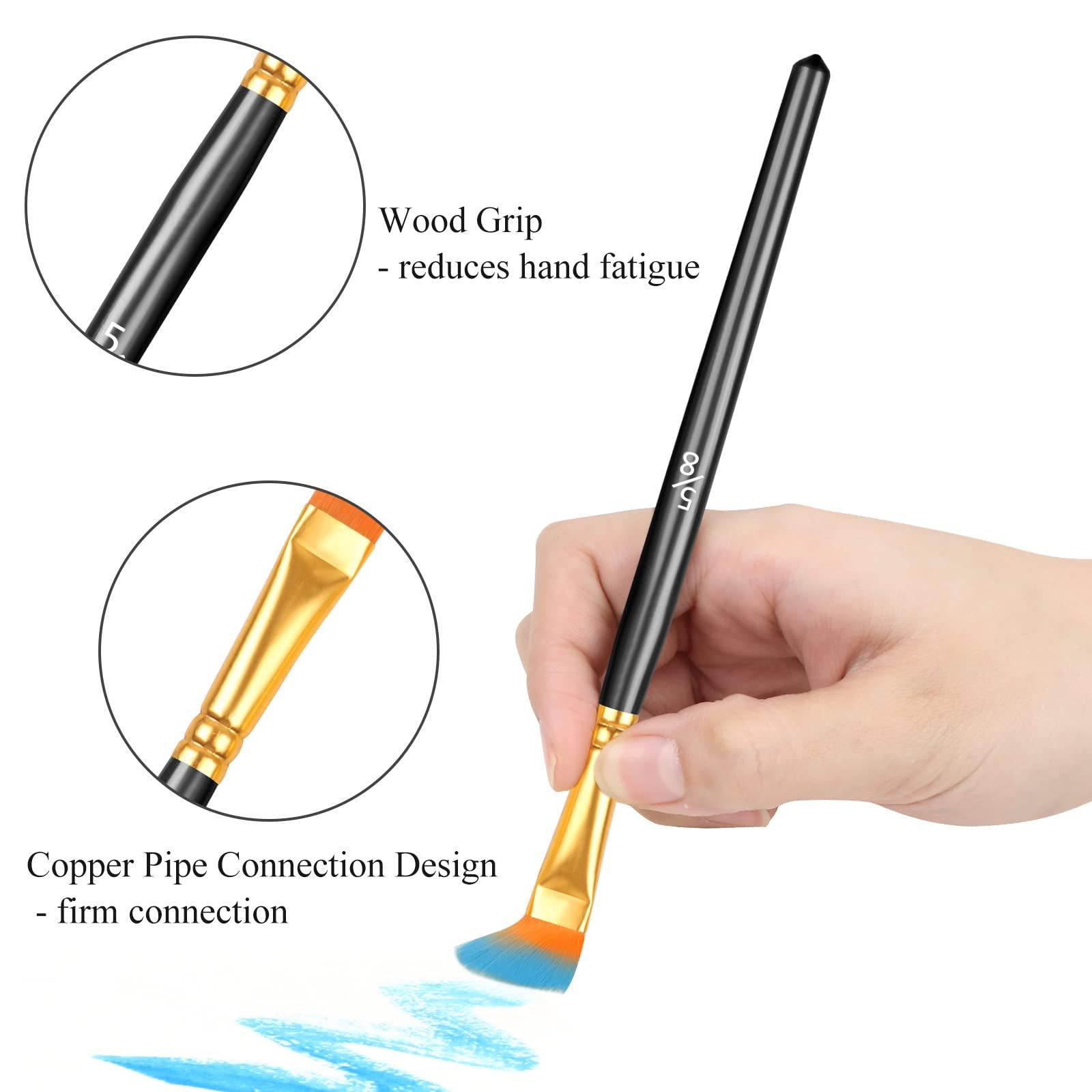 Bộ bàn chải 20pcs, bàn chải sơn acrylic, bàn chải màu nước, bàn chải màu nước acrylic