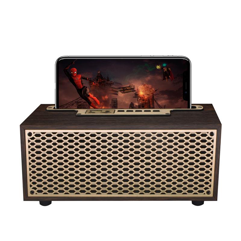 Vintage Wood Grain Bluetooth Loa TWS không dây Nhà Subwofer ngoài trời Quà tặng di động Stereo di động Di động Người đứng loa màu: Khaki