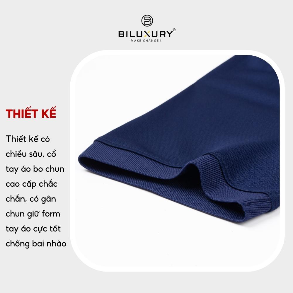 Áo Polo Nam 6APCT008 Biluxury Áo Phông Cổ Bẻ Phối Sọc Ngang Thân Áo Màu Sắc Tinh Tế Hiện Đại