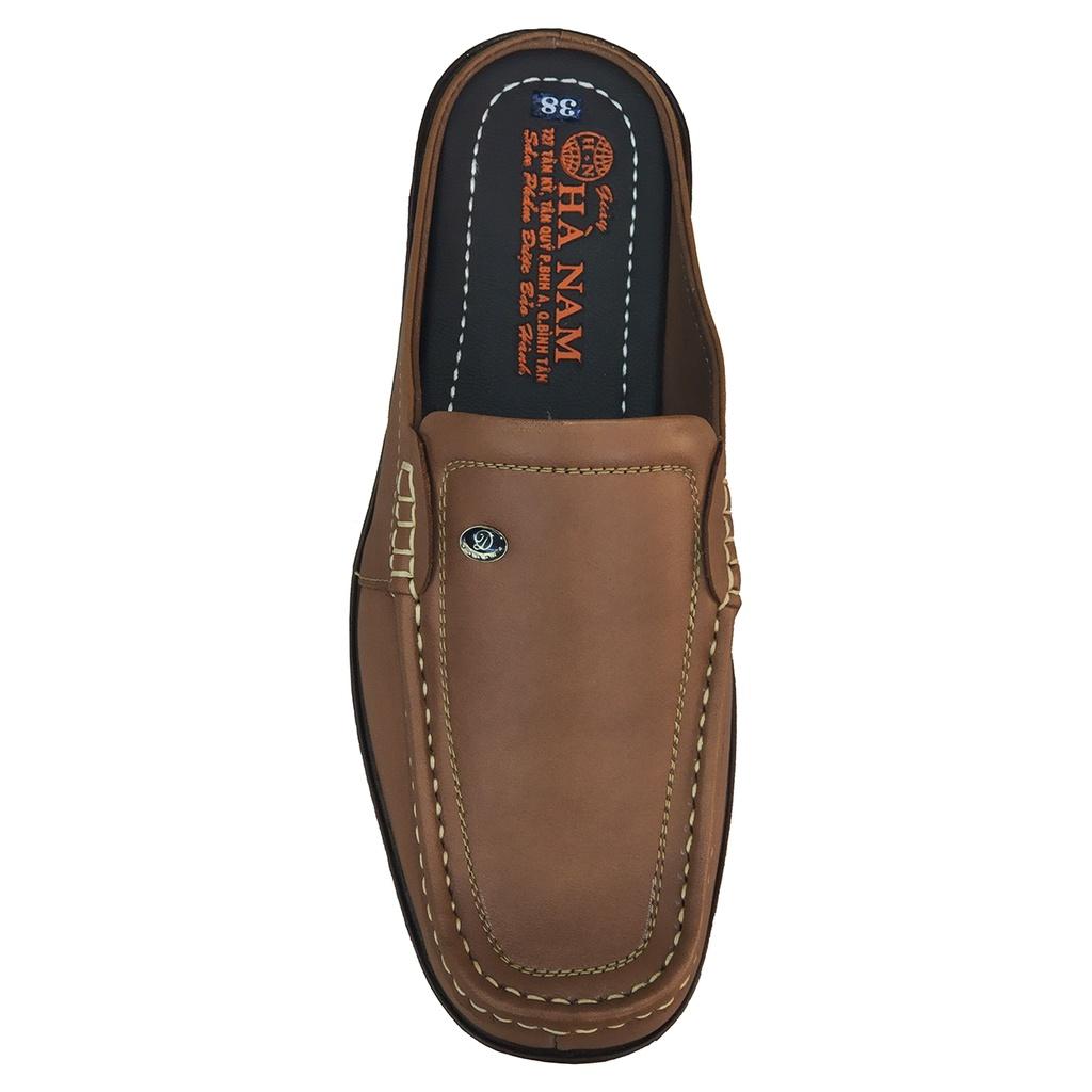 Dép Bít Mũi Nam Da Bò Thật HÀ NAM Cao Cấp GSB2093c