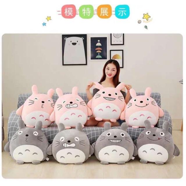 Bộ chăn gối văn phòng đa năng 3in1 hình totoro biểu cảm