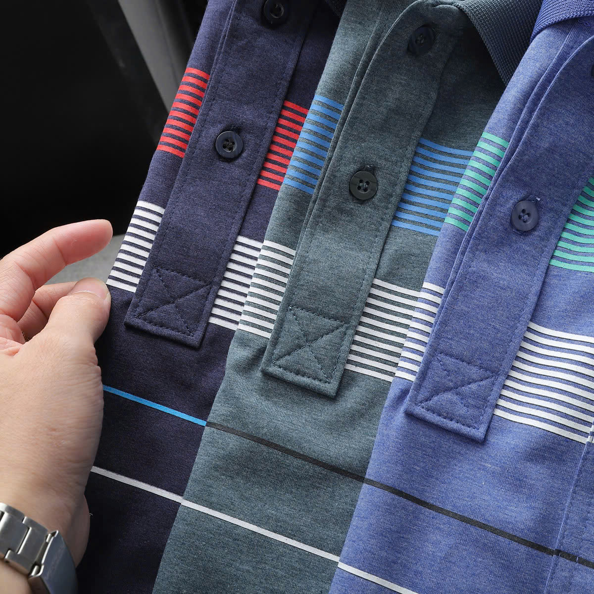 Áo thun polo Pack sọc túi thời trang, cotton muối mịn mát - FORMEN SHOP - FMPS243