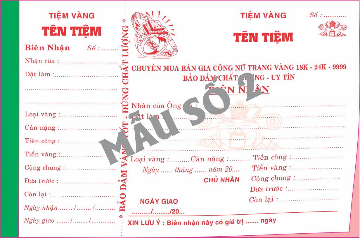 Biên nhận tiệm vàng 2 liên-block 10-chọn mẫu in tên