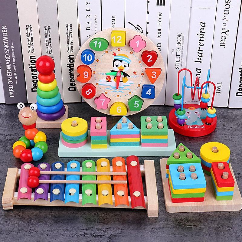 Combo 6 món đồ chơi gỗ thông minh, phát triển tư duy cho bé 1- 6 tuổi - Đồ chơi thông minh Maru