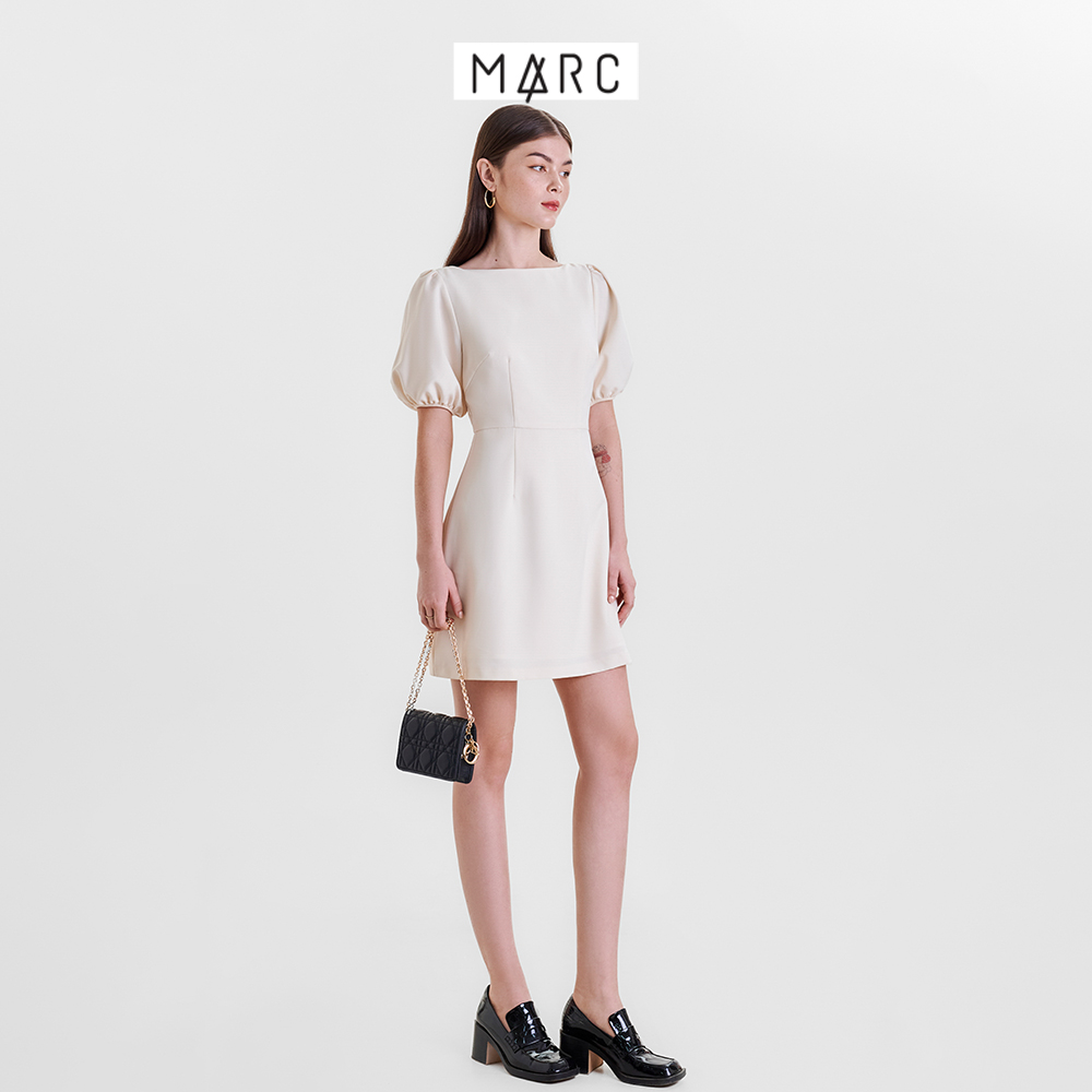 Đầm nữ MARC FASHION mini cổ thuyền tay phồng