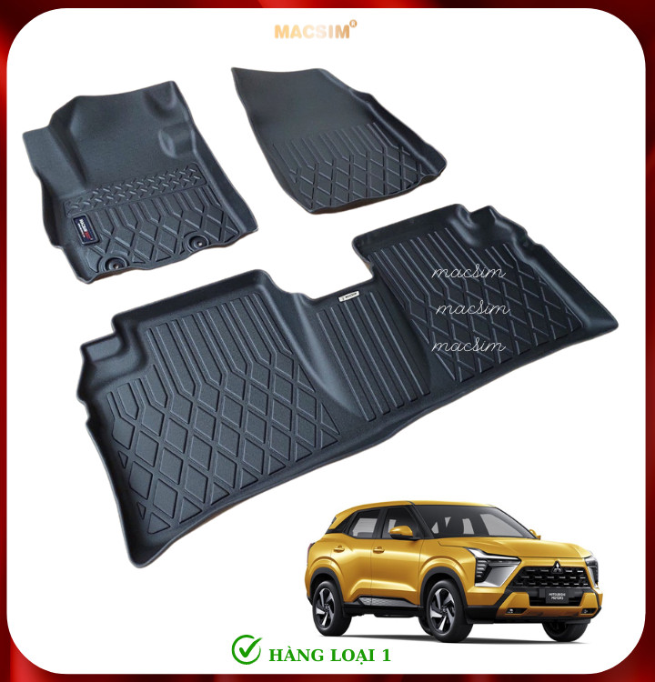 Thảm lót sàn xe ô tô Mitsubishi XFORCE sd Nhãn hiệu Macsim chất liệu nhựa TPE cao cấp màu đen