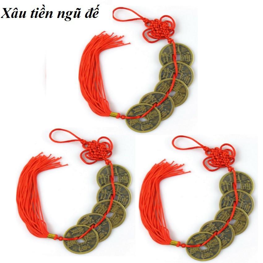 ️️ Bộ 5 Xâu tiền ngũ đế hoặc 4 Tiền Xu Mai Hoa 10 Cánh Rời Mai Hoa Thập Toàn Treo Xe Oto 206230 4A 6154