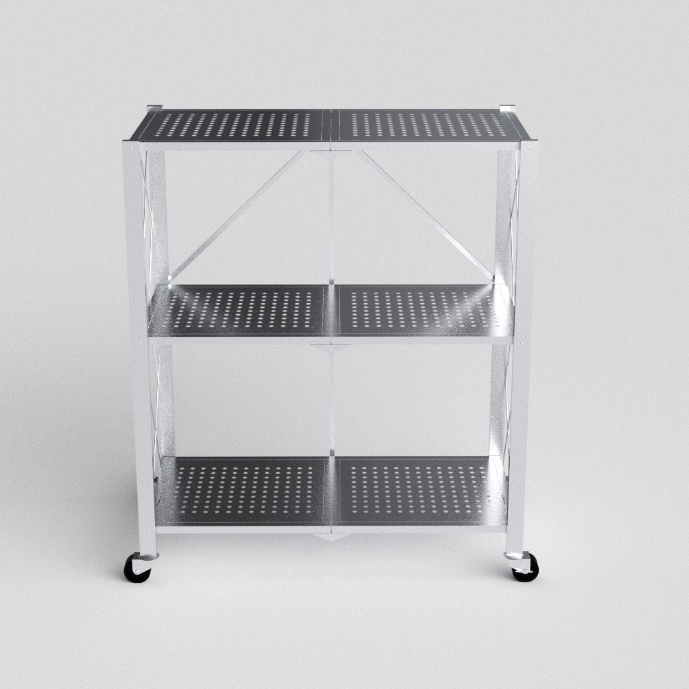 [Chính hãng Qui Phúc] Kệ xếp inox đa năng cao cấp OHAWA 3 tầng, có bánh xe di chuyển tiện lợi