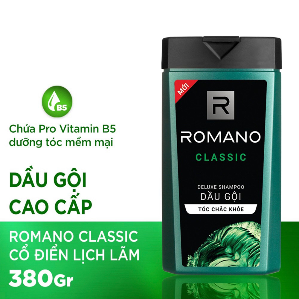 Combo Dầu gội &amp; Sữa tắm Romano Classic cổ điển lịch lãm 380g/chai