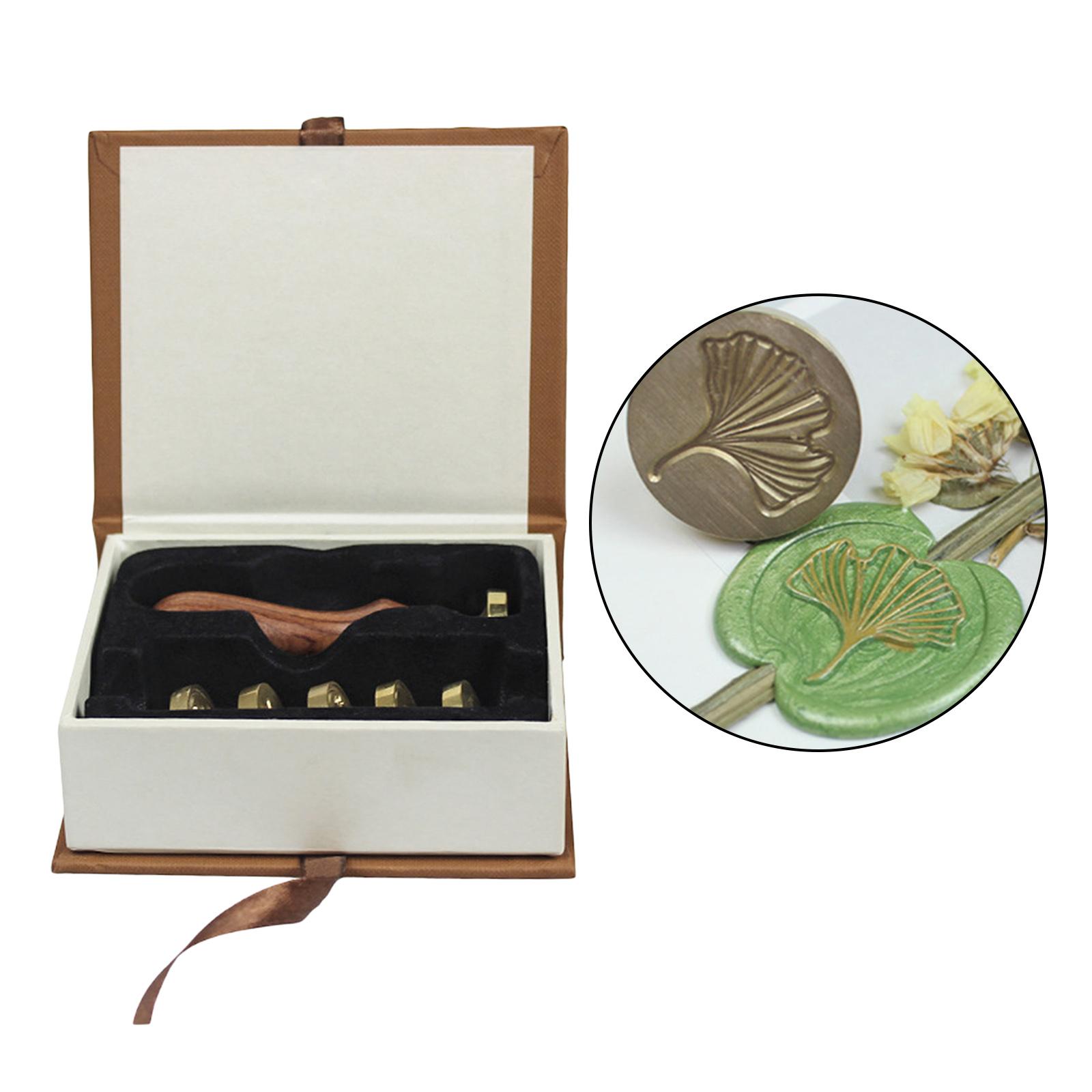 Retro Sealing Stamp Set, Wax Seal Stamp w/ Wooden Handle & Copper Head, for Wedding Invitations Card Decoration Gift