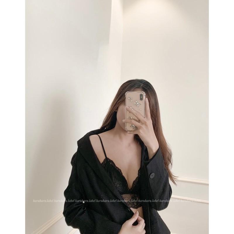 Floria - Bralette ren màu đen made by Haruharulabel