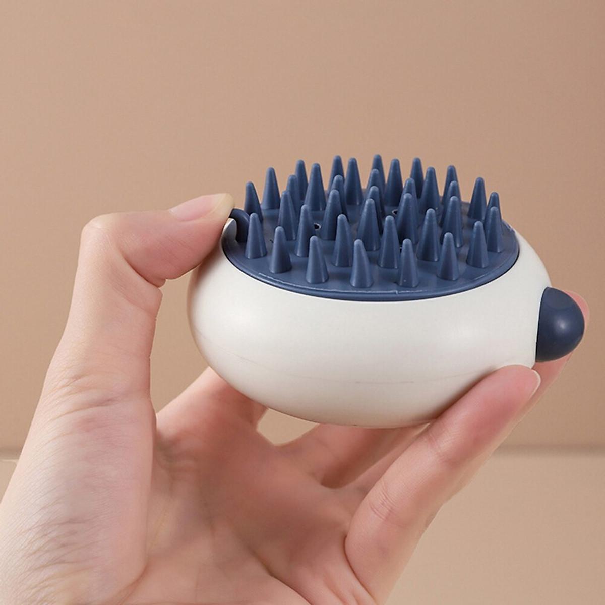 Bàn Chải Silicon Cao Cấp Tắm Gội Chải Lông Massage Cho Chó Mèo Có Chỗ Đựng Sữa Tắm Hình Gấu Siêu Dễ Thương