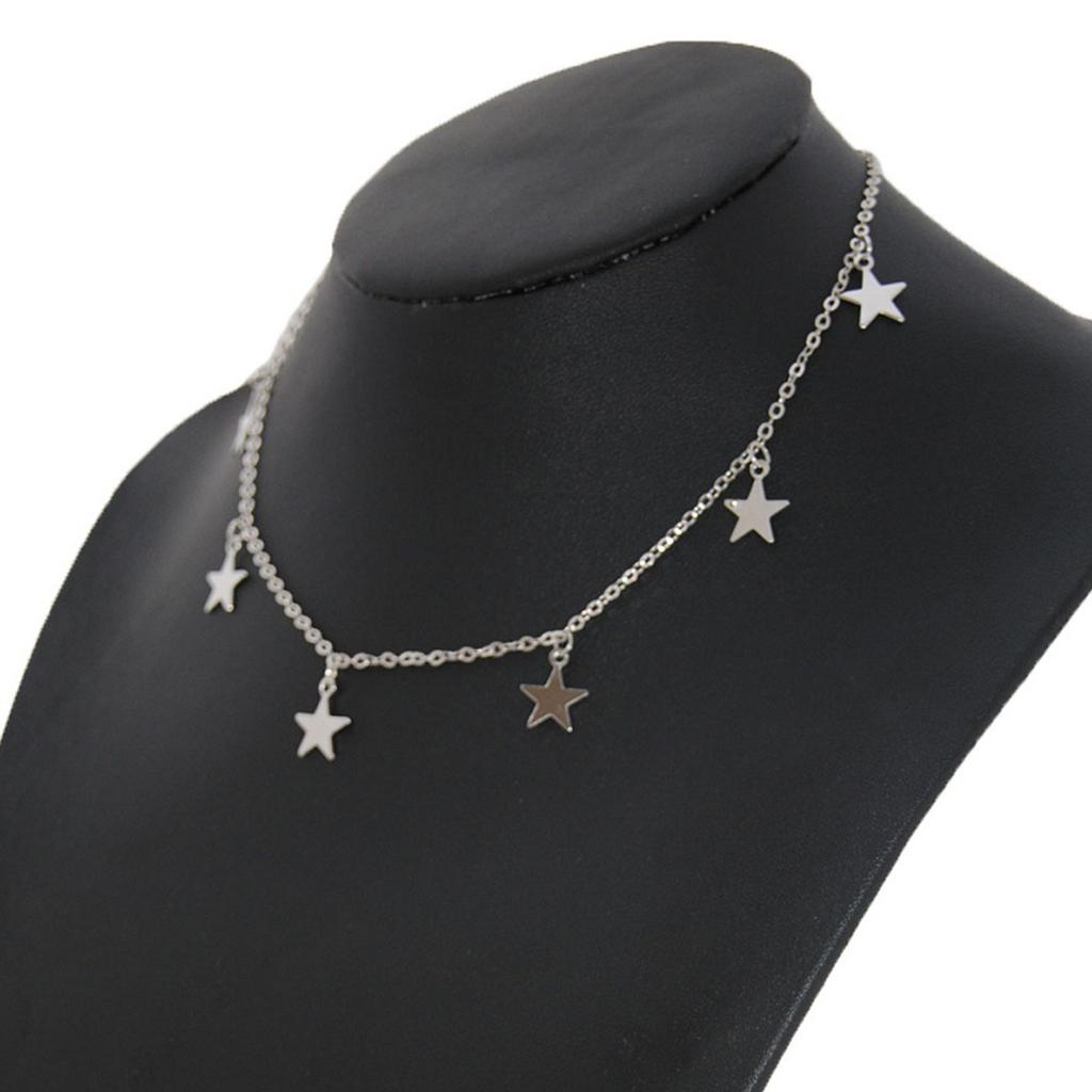 Fashion Women Clavicle Choker Necklace Star Pendant Chain Jewelry Silver