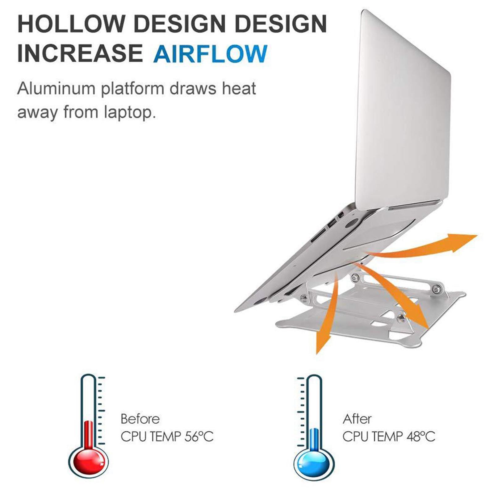 Desk Laptop Stand Adjustable Foldable Aluminum Tablet Notebook Riser