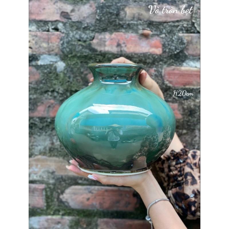 Lọ hoa me hoả biến dáng vò tròn dẹt sz 20cm