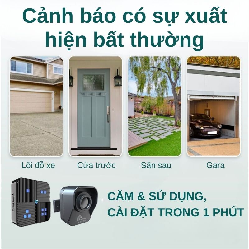 Chuông báo khách báo trộm không dây khoảng cách xa Homematic T505