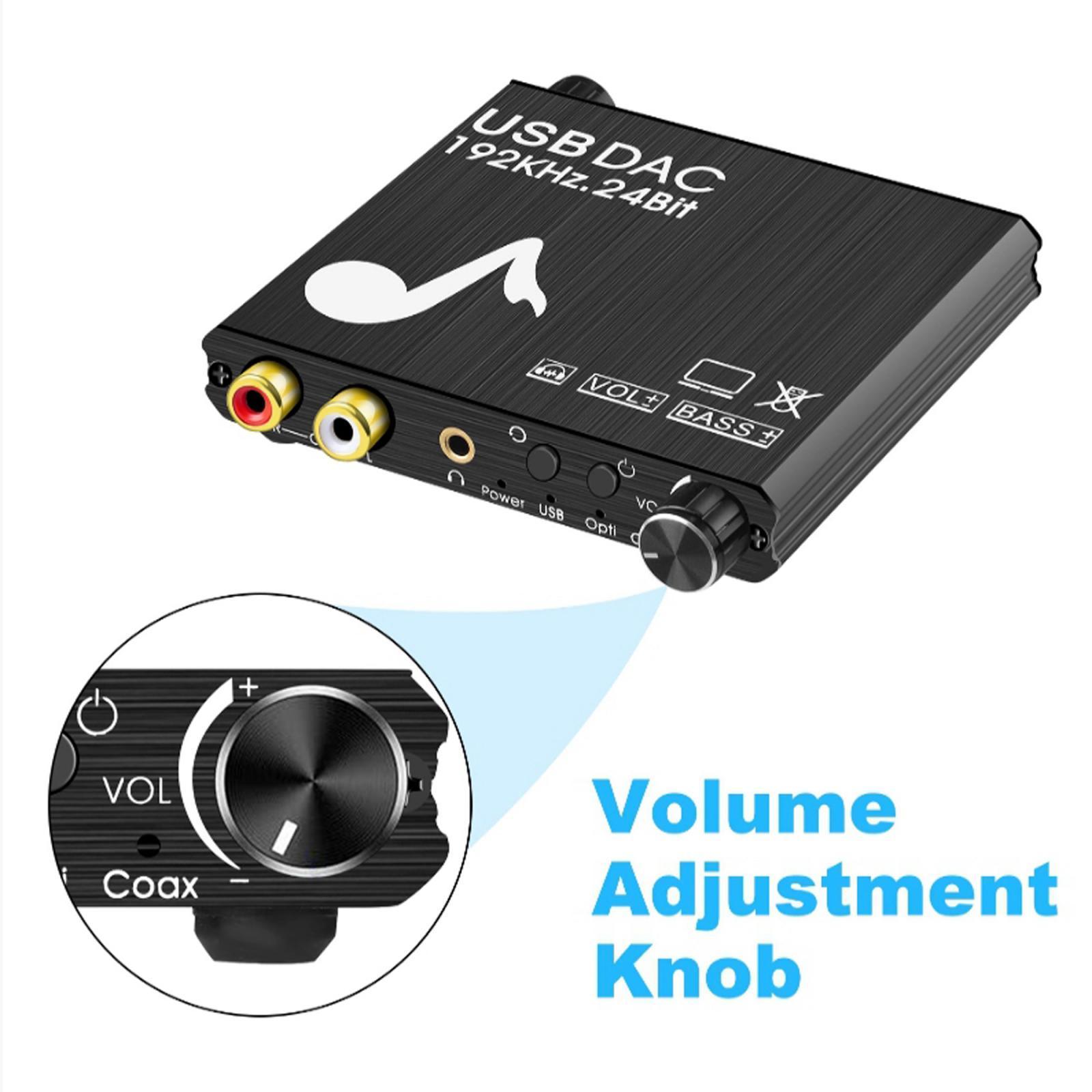 192KHz DAC Digital Coaxial SPDIF to Analog Converter Stereo for  HDTV