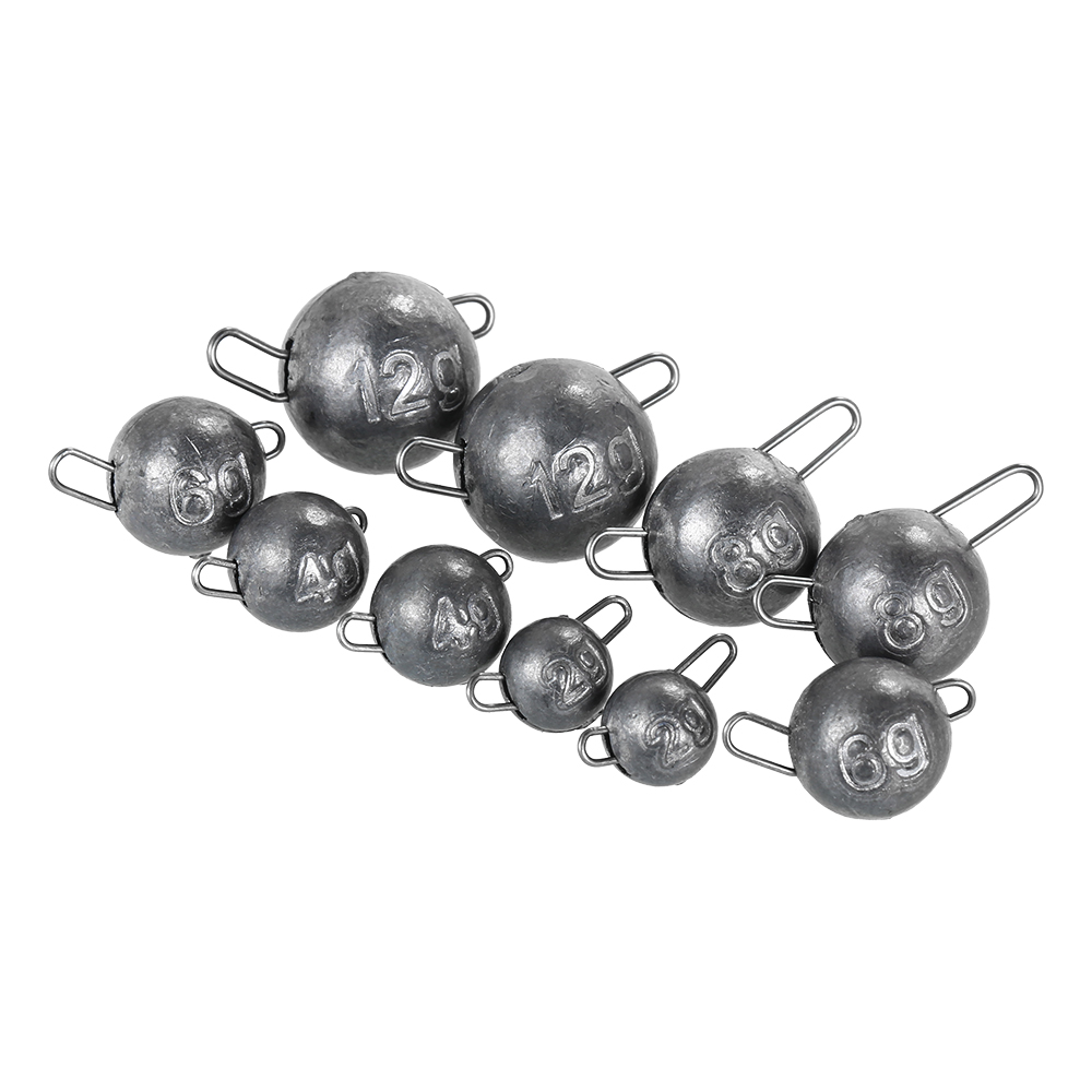 Set 10 Bóng Hỗ Trợ Câu Cá Trọng Lượng Chìm 2G / 4G / 6G / 8G / 12G