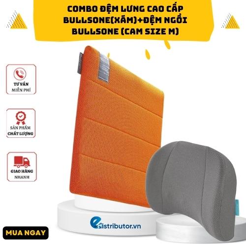 Combo Đệm Lưng Cao Cấp BullsoneXámĐệm Ngồi Bullsone Cam size M