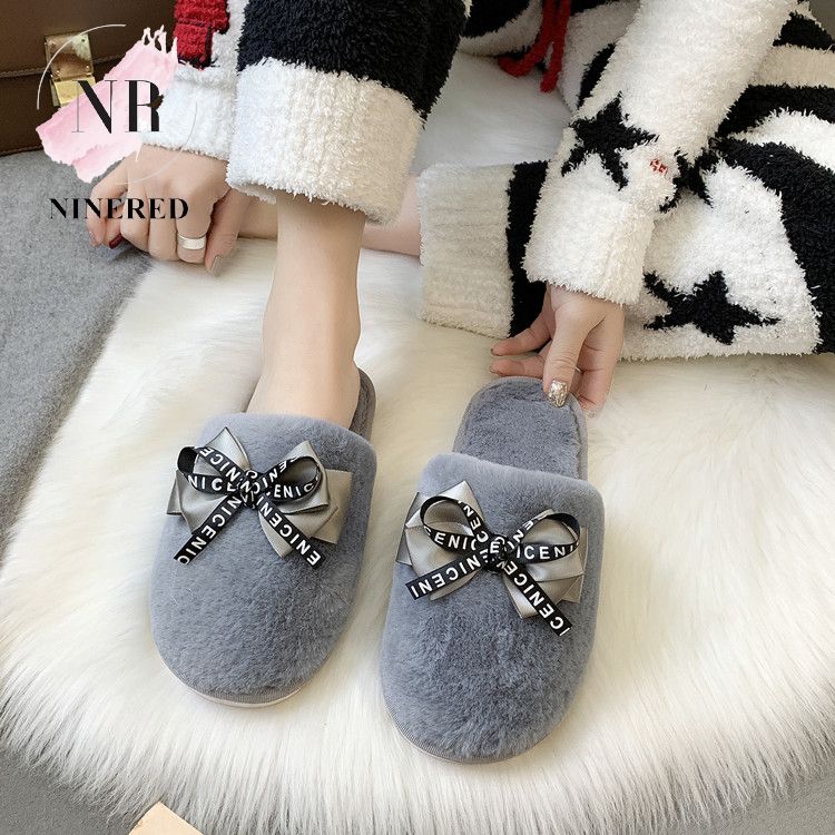Dép Lông Cườu Quai Ngang Đi Trong Nhà Đế Dẻo Chống Trơn NineRed Homewear - D126