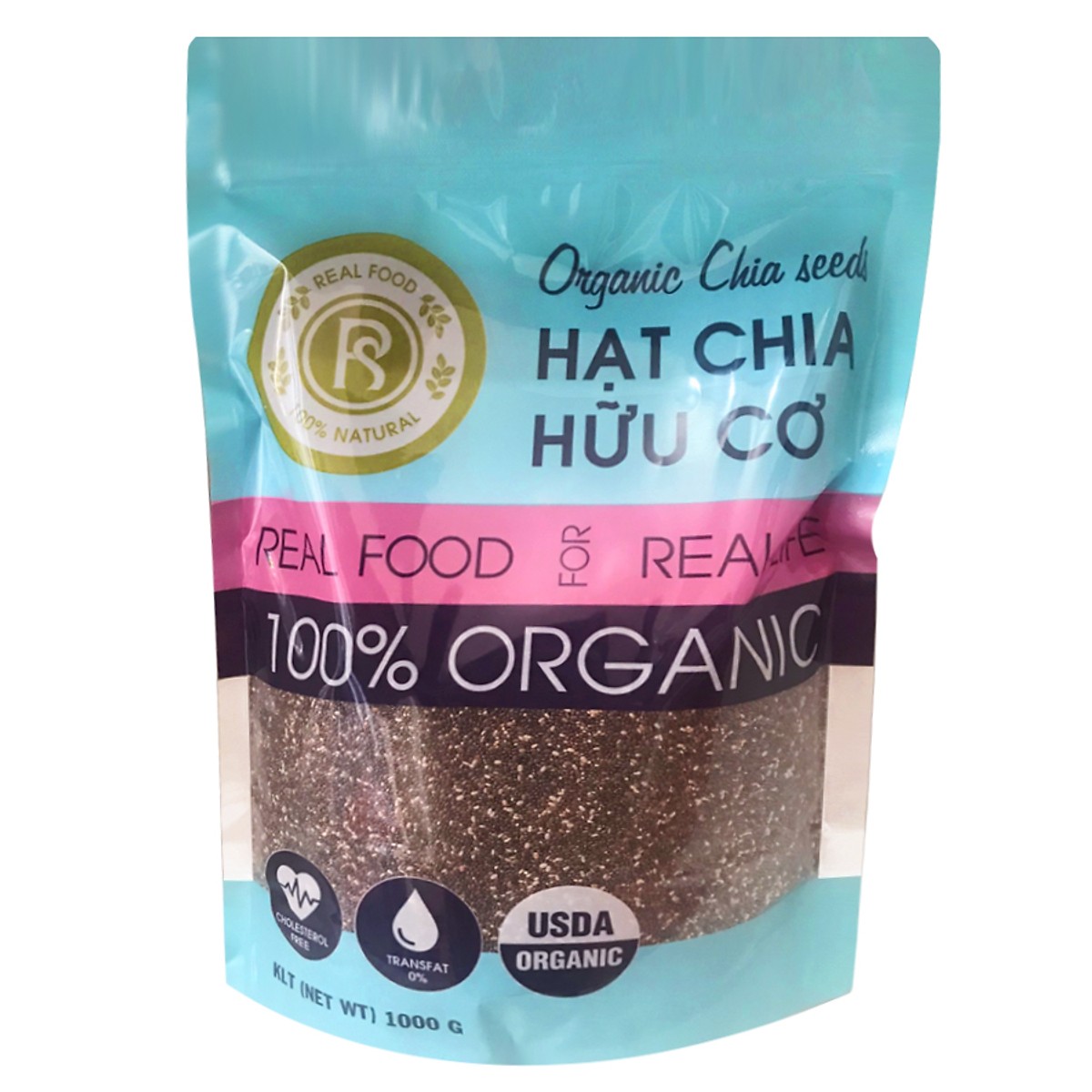 1KG Hạt Chia Đen Hữu Cơ Real Food (Chia Seed Organic)